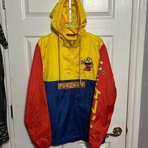 🔥🔥 PAC-MAN Quarter Zip Pullover Polyester Lightweight Jacket - PERFECT - Sz‎ M